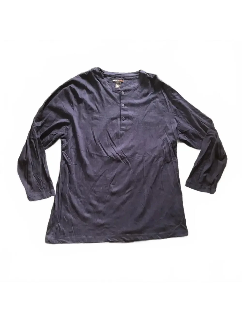 Perry Ellis America Men's XL Navy Blue Cotton Henley Shirt